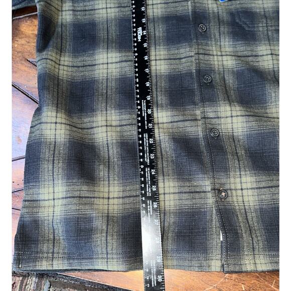 NWT Weatherproof Men Flannel Shirt Jacket Shacket Fleece Lined LARGE Check GREEN - Picture 7 of 8